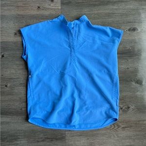 FIGS XXS Rafaela™ Oversized Scrub Top - Ceil Blue